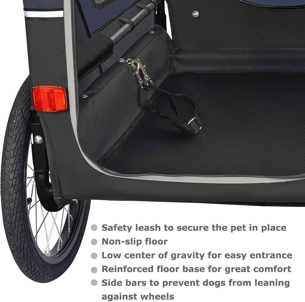 Doggyhut S-Line XL Hundeanhänger & Hundebuggy mit Federung 2 in 1 Hunde Fahrradanhänger Jogger gefedert bis 45 kg