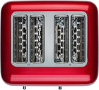 KitchenAid Toaster für 4 Scheiben mit Sandwich-Zange | Artisan | Retro Toast Machine | Verschiedene Funktionen und Bräunungsstufen | Rot