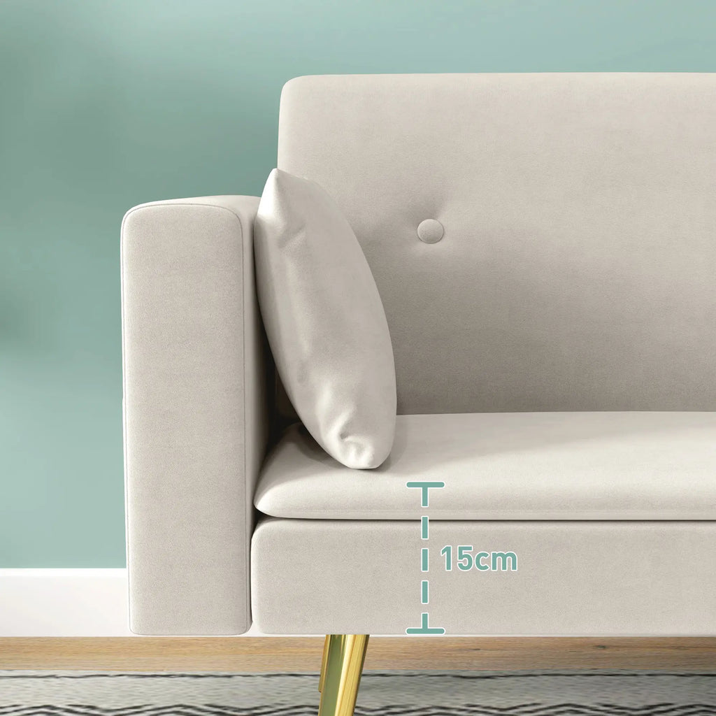 HOMCOM Schlafsofa 2-Sitzer mit 3-fach verstellbarer Rückenlehne, Seitentasche