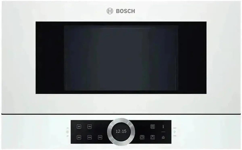 Bosch BFR634GS1 Serie 8 Einbau-Mikrowelle, Türanschlag Rechts, AutoPilot 7 Automatikprogramme, Reinigungsunterstützung, TFT-Touchdisplay, LED-Beleuchtung gleichmäßige Ausleuchtung, 38 x 60 cm, 900 W