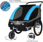 Tiggo S2 Kinderanhänger mit Federung Jogger 2 in 1 Kinder Buggy fahrradanhänger Anhänger 360° Drehbar
