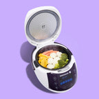 REISHUNGER Digitaler Reiskocher & Dampfgarer Schwarz | 1,5 L bis 8 Personen | Warmhaltefunktion, Timer & Premium Innentopf | Multikocher, 12 Programme, 7-Phasen-Technologie