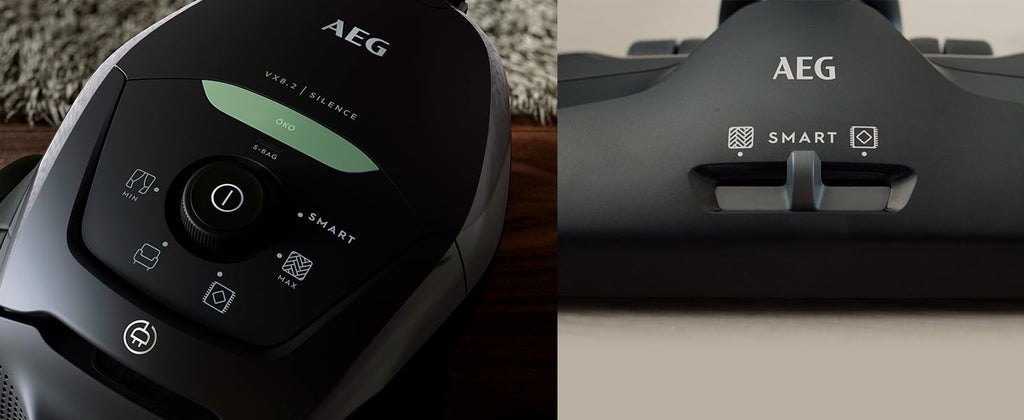 AEG VX82-1-KO Staubsauger / 75% Recyclingmaterial / autom. Saugkraftregulierung / extrem leise auch auf Teppich / Aufnahme von groen + kleinsten Partikeln / langes Kabel / 600W / schwarz