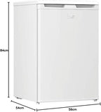 Beko TSE1424N b100 Tischkühlschrank, 128 l Gesamtrauminhalt, wechselbarer Türanschlag, gute Beleuchtung im Gerät, 37 dB, robuste Glasablagen, Weiß