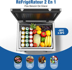 45L Glacière à Compresseur,Glaciere Électrique -20℃ à 20℃,Frigo Camion APP&Bouton Contrôle,12/24V DC et 100-240V AC Glaciere Camping Pour Voiture,Camion,Bateau et Prise De Courant -