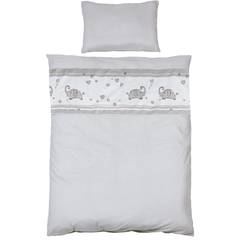 roba Babybett Set Adam & Eule - 70 x 140 cm - Mitwachsendes Kinderbett mit Bettwäsche, Himmel, Matratze - Höhenverstellbar - zu Juniorbett umbaubar - Holz weiß