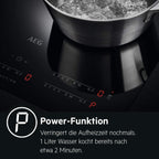 AEG Induktionskochfeld autark 80cm mit Dunstabzug / Made in Germany / 4 Flex-Kochzonen mit Bridge (Kombination 2er Zonen) / Auto-Funktion des Dunstabzugs / Aktivkohlefilter / COLI84COXB