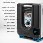 Tragbarer Propan-Warmwasserbereiter und Duschpumpe mit eingebauter Batterie | Kompaktes Outdoor-Reinigungs- und Duschsystem mit LCD, Sicherheitsabschaltung und Tragetasche, sofort heißes Wasser für Camping und Wandern