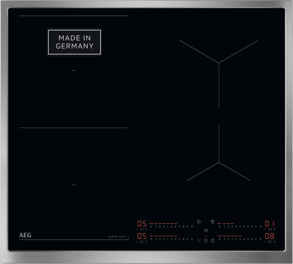 AEG Induktionskochfeld autark 80cm mit Dunstabzug / Made in Germany / 4 Flex-Kochzonen mit Bridge (Kombination 2er Zonen) / Auto-Funktion des Dunstabzugs / Aktivkohlefilter / COLI84COXB