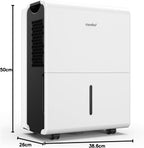 Comfee Luftentfeuchter, 30L/24h, Raumgröße ca. 180m³(80m²), Intelligenter Entfeuchtermodus, 24H Timer, Wassertank 3L, MDDP-30DEN7