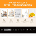HAVA Tischgeschirrspüler, mini Spülmaschine mit 6 Programmen und eingebautem 5-Liter-Wassertank, kein Anschluss erforderlich, Babybedarfs- und Lufttrocknungsfunktion für Wohnungen und Wohnmobile