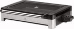 WMF Lono Tischgrill elektrisch mit Glasdeckel, beschichtete Grillplatte, herausnehmbare Auffangschale, spülmaschinenfest, Edelstahl matt, 2200 Watt