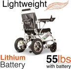 Fauteuil roulant électrique, Culver Mobility Fauteuil roulant électrique pliable léger Fauteuil roulant électrique sans danger, voyage aéronautique approuvé par la FDA (cadeau RAMP en fauteuil roulant gratuit) (argent-17,5 inc)