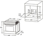 Autarkes Herdset: 60cm Einbaubackofen BO8805SS + 59cm Kochfeld CH5901RL | Grill | Heißluft | Automatik-Timer | 2-fach Wärmeschutzverglasung | Kindersicherung | Knebelbedienung | SET8805CH59RL