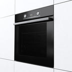 Gorenje 738971 Einbaubackofen-Set OptiBake Black Steam Pyro Set / 77L / Heißluft/Pyrolyse/ExtraSteam/GentleClose/AirFry/Pizzamode 300°C/PerfectGrill/Induktions-Kochfeld mit BridgeZone/schwarz
