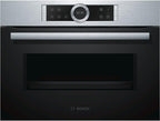 Bosch BFR634GS1 Serie 8 Einbau-Mikrowelle, Türanschlag Rechts, AutoPilot 7 Automatikprogramme, Reinigungsunterstützung, TFT-Touchdisplay, LED-Beleuchtung gleichmäßige Ausleuchtung, 38 x 60 cm, 900 W