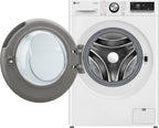 LG V7WD107H2E, Klasse E, Frontlader-Waschtrockner 10,5 - 7 kg, 1400 U/min, AI Direct Drive, Wi-Fi, Tiefenreinigung mit Dampf, TurboWash, Größere Kapazität, 62 x 60 x 85 cm ꟷ Weiß