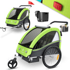 KESSER® Przyczepka rowerowa dla dzieci Sport-RX 2w1 z funkcją jazdy Przyczepka rowerowa dla dzieci + 5-punktowy pas bezpieczeństwa 360°