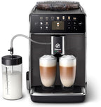 Saeco GranAroma Fully Automatic Espresso Machine, 16 Beverages, 6 User Profiles, Colored TFT Display, Metal Front, SM6585/00