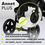 LIONELO Annet Plus Buggy bis 22 kg mit Liegefunktion, Kinderwagen klein zusammenklappbar mit Zubehör, Eva-Schaum-Räder, Moskitonetz, Fußdecke Getränkehalter, Korb