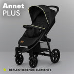 LIONELO Annet Plus Buggy bis 22 kg mit Liegefunktion, Kinderwagen klein zusammenklappbar mit Zubehör, Eva-Schaum-Räder, Moskitonetz, Fußdecke Getränkehalter, Korb