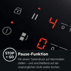AEG Induktionskochfeld autark 80cm mit Dunstabzug / Made in Germany / 4 Flex-Kochzonen mit Bridge (Kombination 2er Zonen) / Auto-Funktion des Dunstabzugs / Aktivkohlefilter / COLI84COXB