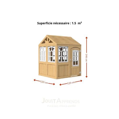Aire de jeux enfant Montessori - 3 en 1 Balançoire, Toboggan, Cabane en bois modulable