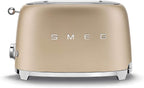Smeg, 2x2 TSF01CREU -Toaster, 2 Schlitze für 2 Scheiben, 6 Vergoldungsniveaus, Heizfunktion, Abtau- und Bagel- Funktion, Sammelschublade, 950W, Creme