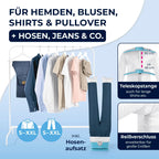CLEANmaxx Automatischer Hemden-Bügler zum Trocknen und Gltten von Hemden & Blusen inklusive Aufsatz für Hosen | Die innovative und schonende Art, Ihre Wsche zu gltten
