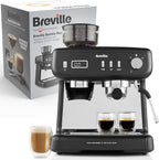 Breville Barista Max Siebträgermaschine | Espressomaschine/Kaffeemaschine mit integriertem Mahlwerk und Milchaufschäumer| 2,8-l-Wasserbehälter | Italienische Pumpe mit 15 Bar | Edelstahl [VCF126X]