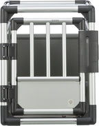 TRIXIE Hunde-Transportbox, Aluminium, L: 92 x 64 x 78 cm, grafit, rutschfste Liegematte, Klettleiste am Boden, Sicherheitsverschluss, stabil und geruscharm, hochgeschlossene Wnde - 39338