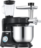 KESSER® 3 in 1 Universal Küchenmaschine K-KM 3000 mit Fleischwolf Knetmaschine Multifunktionale Rührmaschine 5,5L Schüssel mit 3 Rührwerkzeuge, 1,5L Entsafter, Zubehör-Set, Pasta & Gebäckformen