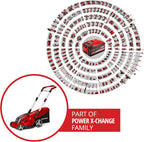 Einhell Akku-Rasenmäher RASARRO 36/42 Kit Power X-Change (36V, 42 cm Schnittbreite, bis 725 m², Brushless, 50L Fangkorb, Mulchfunktion, inkl. 2x 5,2Ah + 1x Twincharger)