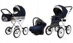 BabyLux® Bambimo Kinderwagen Set 2 in 1 - Rosso - incl. Babywanne, Buggy Sportsitz - Kinderwagenset - Kombikinderwagen mit Wickeltasche, Regenschutz, Moskitonetz, Cupholder usw.