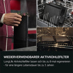 AEG Induktionskochfeld autark 80cm mit Dunstabzug / Made in Germany / 4 Flex-Kochzonen mit Bridge (Kombination 2er Zonen) / Auto-Funktion des Dunstabzugs / Aktivkohlefilter / COLI84COXB