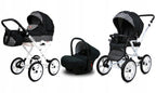 BabyLux® Bambimo Kinderwagen Set 2 in 1 - Rosso - incl. Babywanne, Buggy Sportsitz - Kinderwagenset - Kombikinderwagen mit Wickeltasche, Regenschutz, Moskitonetz, Cupholder usw.