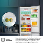 Hisense RB327N4AD2 Kühl-Gefrierkombination/ NoFrostPlus/ Multiflow 360°/ HolidayMode/ FreshZone/ 182,4 cm/ Kühlteil 171 l/ Gefrierteil 85 l/ 41 dB/ 287 kWh/ Jahr/ Edelstahl-Look