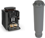 Krups Sensation Kaffeevollautomat, Milchschaumdüse, 5 Getränke, Filterkaffee-Funktion, 2-Tassen-Funktion, Kaffeemaschine, Schwarz, EA910810