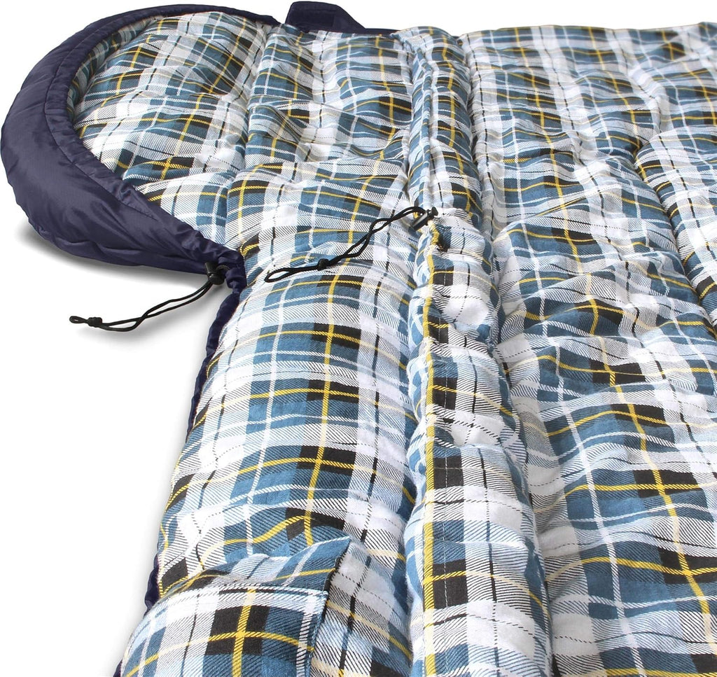 normani 4-in-1-Funktion Extrem Outdoor Schlafsack 'Antarctica' aus Nylon Rip-Stop mit 500 + 250 g/m² Hollow Fiber Füllung 220 x 90 cm