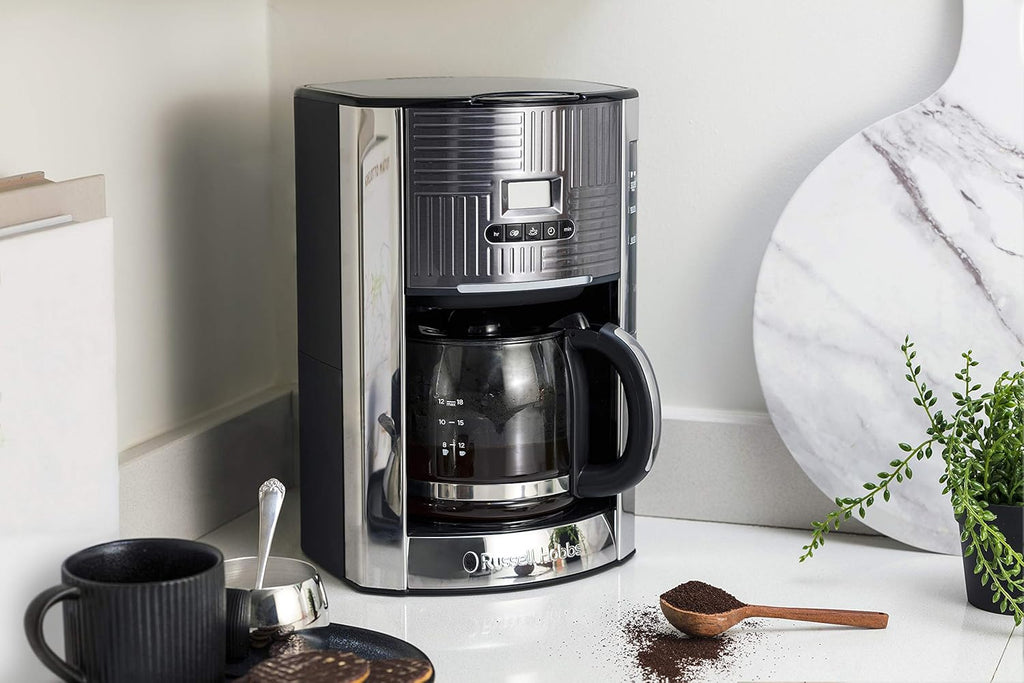 Russell Hobbs GeoSteel Frühstückset Toaster, Wasserkocher und Kaffeemaschine