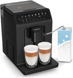 Krups Evidence ECOdesign Kaffeevollautomat mit Milchschlauch, 8 Getränke, 2-Tassen-Funktion, Recyceltes Material, Kaffeemaschine, Weiß/Schiefer, EA897A10