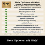 Ninja Luxe Essential 2-in-1-Kaffeemaschine mit Mahlwerk und Aufschäumer für Latte, Cappuccino & Espresso, einfache Handhabung, 2 Voreinstellungen zum Aufschäumen, Silber, ES501EU