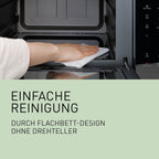 Panasonic NN-DF38PBEPG Kombi-Mikrowelle & Grill, 1000 W, 23 l, Inverter-Tech, Eco Kombi Modus, Flachbett, 16 Auto-Programme & Auftau-Modi, emailliertes Blech, Gitterrost, leichte Reinigung, Schwarz