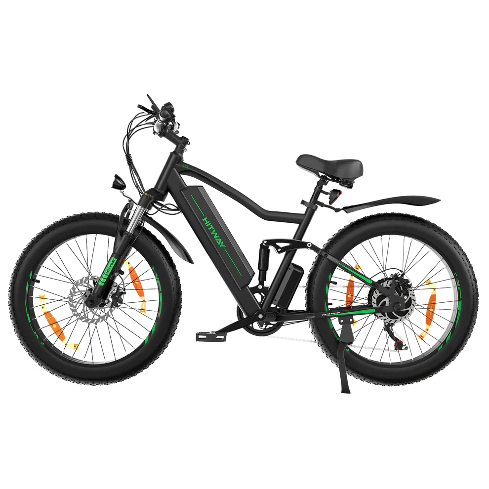Hitway BK9 E-Bike - 500W Motor, 48V 15Ah, 26 x 4.0 Fat Tire - All-Terrain Mountain E-Bike