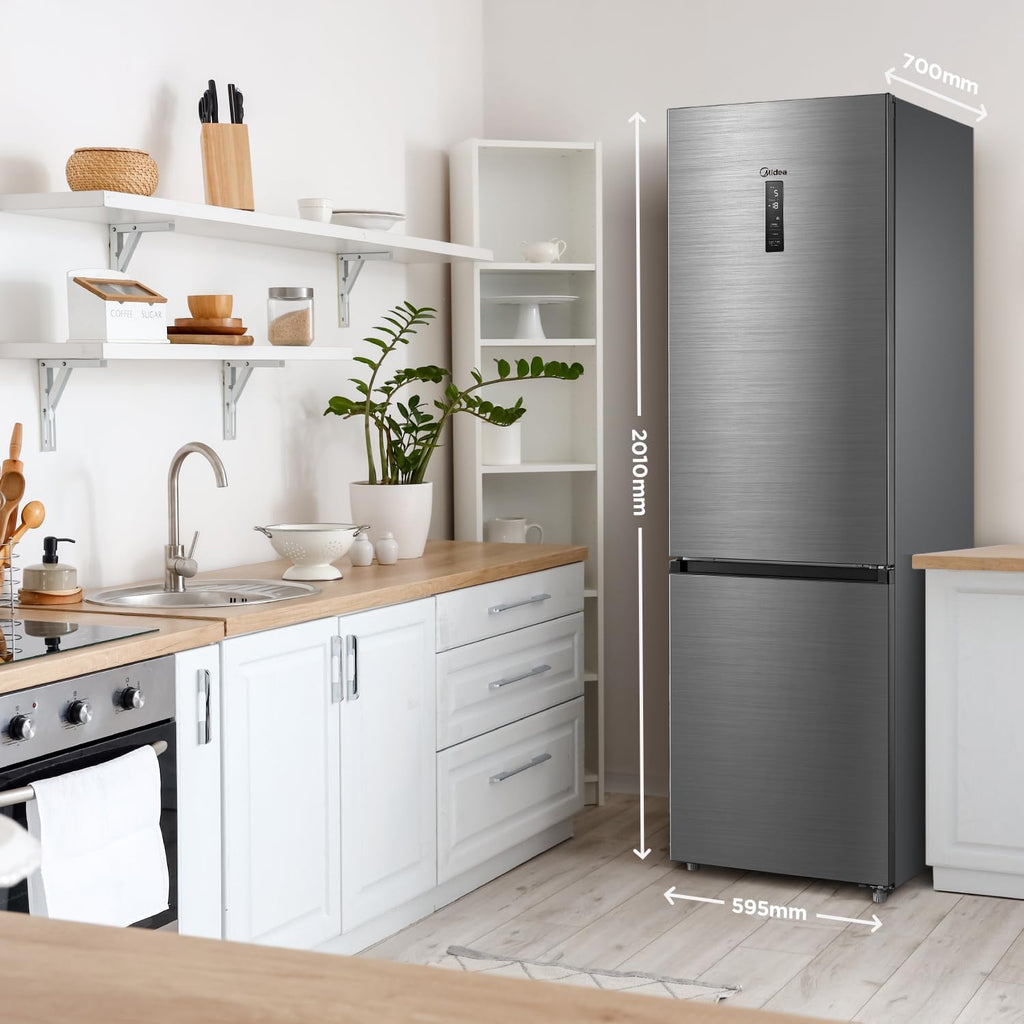Midea MERB276FGE02A Fridge/Freezer Combination, 180 cm Height, NoFrost, Double Control, Super Cooling Function, 219 kWh per Year, Fridge Capacity 199 L, 71 L Freezer Capacity