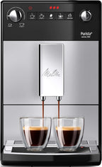 Melitta Purista - Kaffeevollautomat mit Lieblingskaffee-Funktion, Kaffeemaschine mit Mahlwerk und 3-stufig einstellbarer Kaffeestärke, für Kaffee und Espresso, schwarz