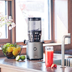 HUROM | Entsafter Gemüse und Obst | Slow Juicer | H320N | Elektrische Kaltpresse | Ruhiger Motor | Leicht zu Reinigen | mit groem Behlter und Siebfilter 2L | 200 Watt | BPA Frei | Schwarz