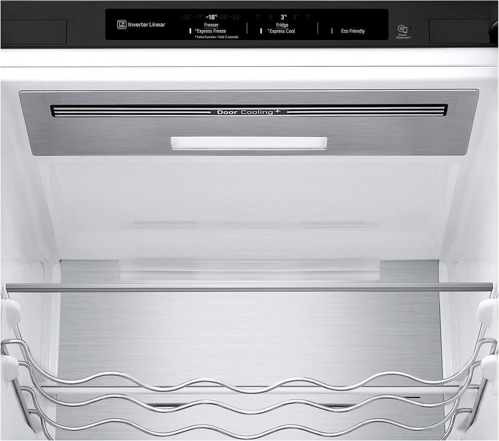 LG GBV22NCCEP Kühl-/Gefrierkombination – Smart Inverter Compressor, Total No Frost, Modern Flat Door Design, Matt Schwarz Metallic, Energieeffizienz A