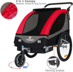 Tiggo S2 Kinderanhänger mit Federung Jogger 2 in 1 Kinder Buggy fahrradanhänger Anhänger 360° Drehbar