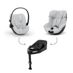 CYBEX Gold Babyschale Cloud G i-Size Comfort, Inkl. Neugeboreneneinlage, Ab Geburt bis ca. 24 Monate, Für Kinder ab 40 cm bis 87 cm, Max. 13 kg, Moon Black